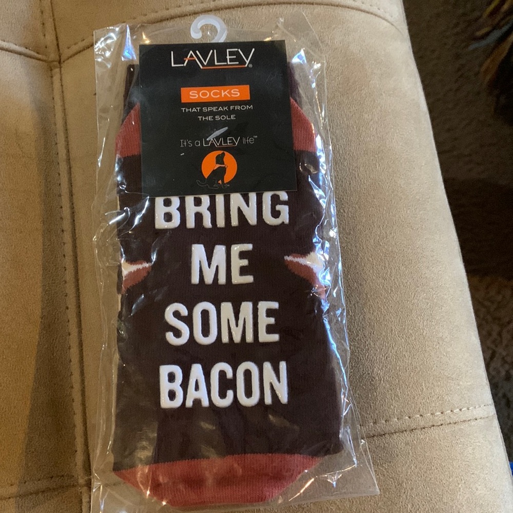 Lavley Bacon socks OS NWT